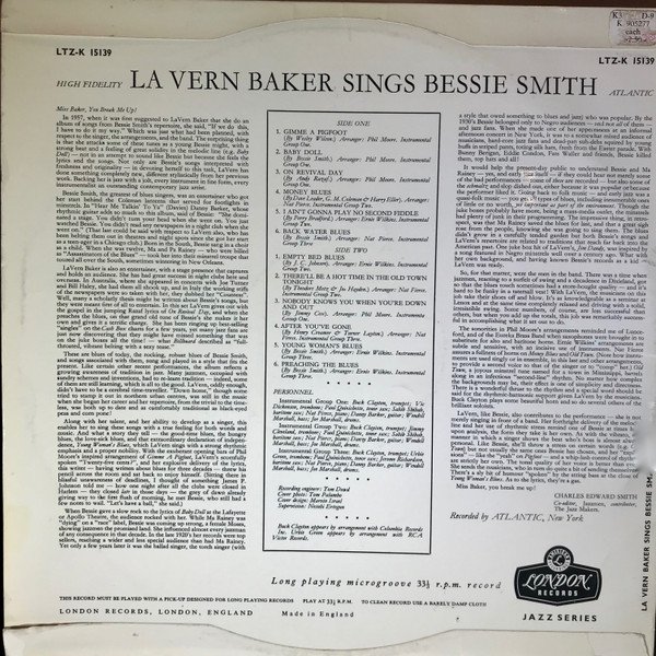 LaVern Baker - Sings Bessie Smith - Image 2