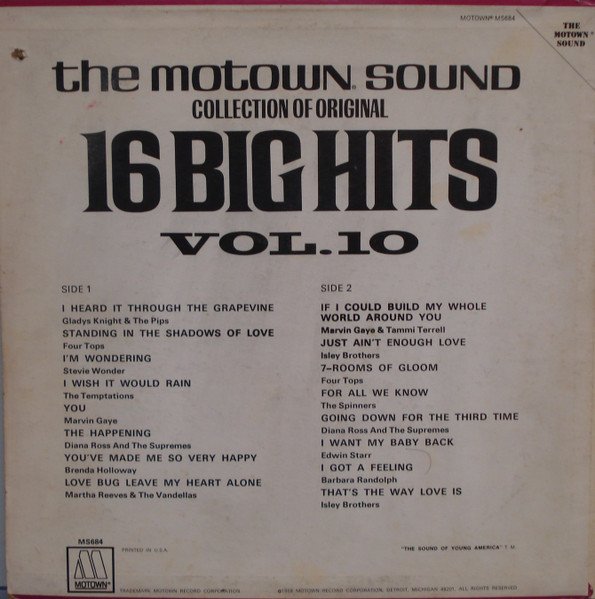 Various - The Motown Sound - 16 Big Hits Vol. 10 - Imagen 2
