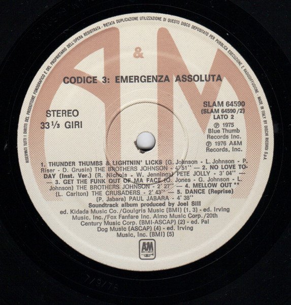 Various - Codice 3: Emergenza Assoluta (Mother, Jugs & Speed) - Colonna Sonora Originale - Imagen 4