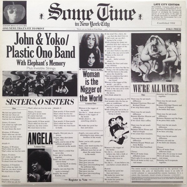 John & Yoko* / Plastic Ono Band* With Elephant's Memory* And Invisible Strings - Some Time In New York City