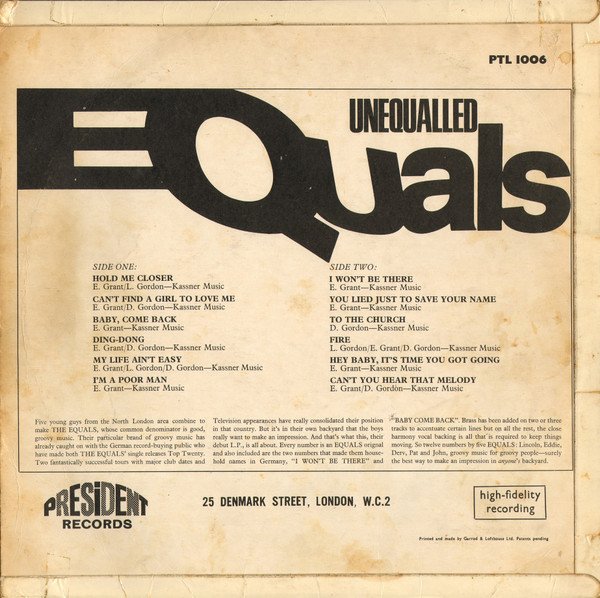 The Equals - Unequalled Equals - Image 2