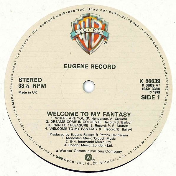 Eugene Record - Welcome To My Fantasy - Imagen 3