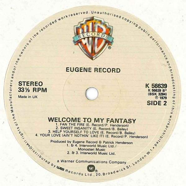 Eugene Record - Welcome To My Fantasy - Imagen 4