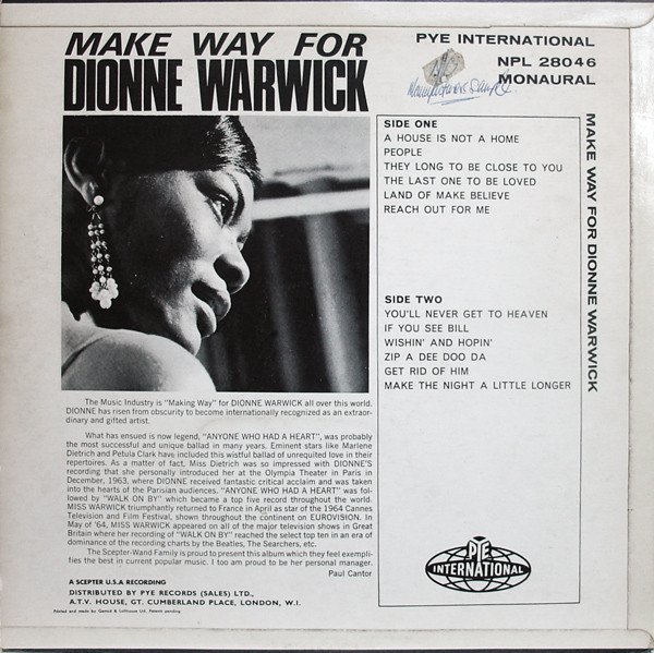 Dionne Warwick - Make Way For Dionne Warwick - Image 2