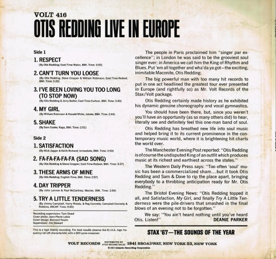 Otis Redding - Otis Redding Live In Europe - Image 2