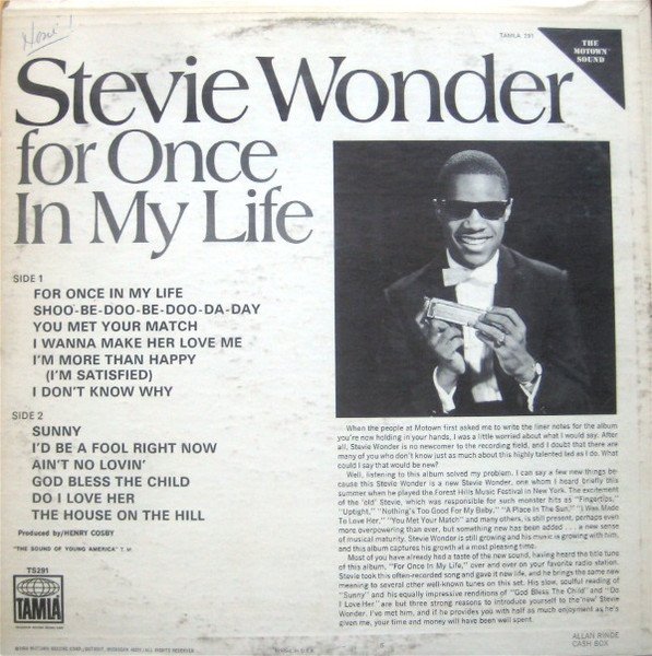 Stevie Wonder - For Once In My Life - Imagen 2