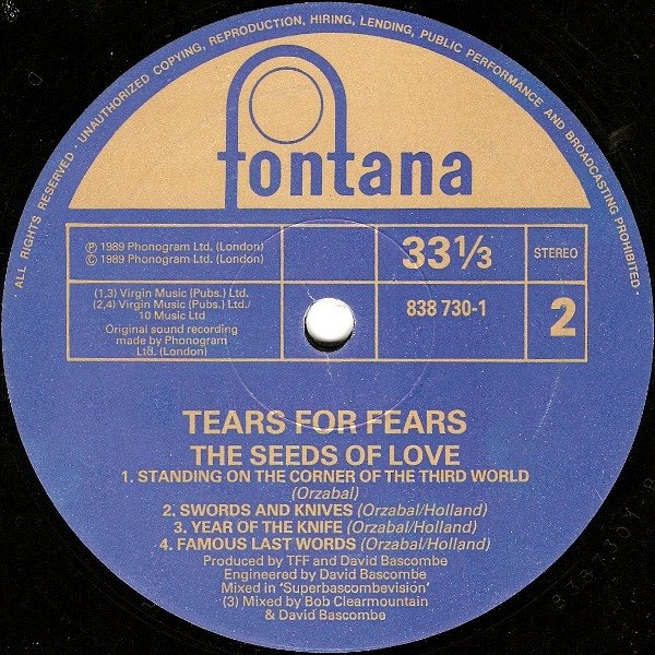 Tears For Fears - The Seeds Of Love - Image 4