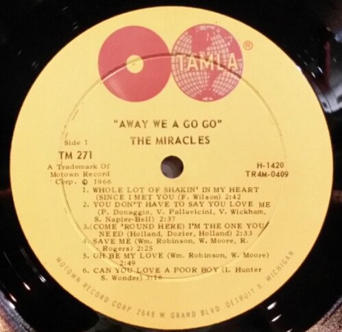 Smokey Robinson & The Miracles* - Away We A Go-Go - Imagen 3