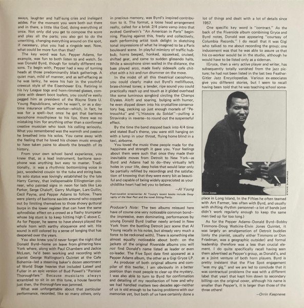 Donald Byrd With Pepper Adams And Gigi Gryce - Young Byrd - Imagen 3